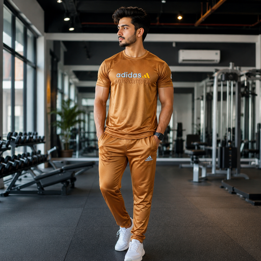 Premium Men's  Summer Gym Tracksuit – Light Brown
