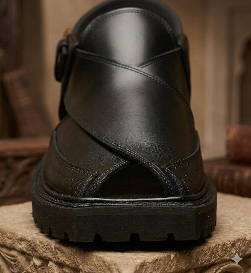 Premium Captan Chappal-Black001