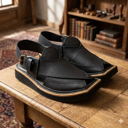 Claasic kaptan chappal black